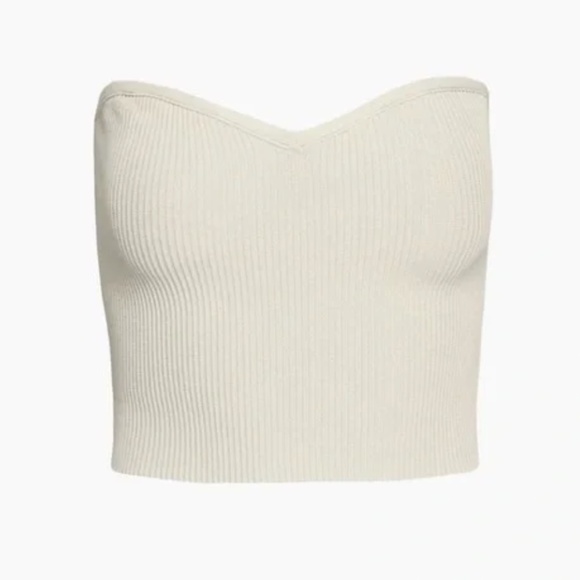 Aritzia Babaton Sculpt Knit Sweetheart Tube Top Sweetheart Matte Pearl Xs - Picture 2 of 5